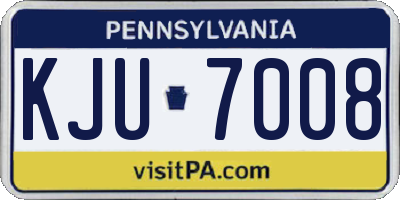 PA license plate KJU7008