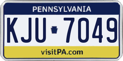 PA license plate KJU7049