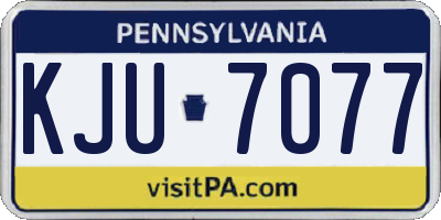 PA license plate KJU7077