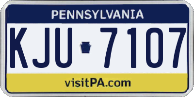 PA license plate KJU7107