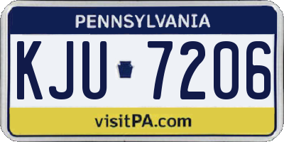PA license plate KJU7206