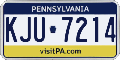 PA license plate KJU7214