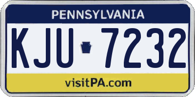 PA license plate KJU7232