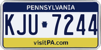 PA license plate KJU7244