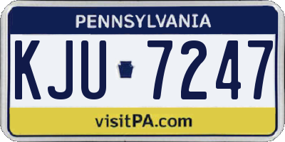 PA license plate KJU7247