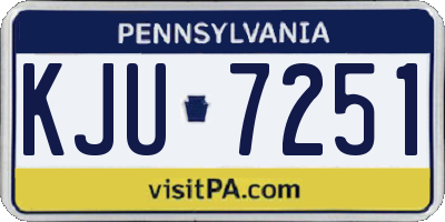 PA license plate KJU7251