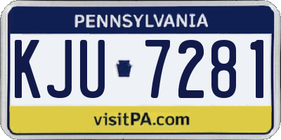 PA license plate KJU7281