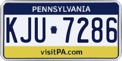PA license plate KJU7286