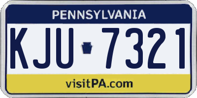 PA license plate KJU7321