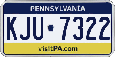 PA license plate KJU7322