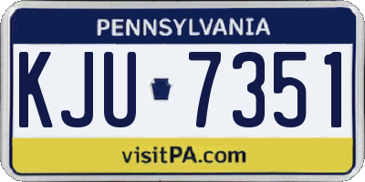 PA license plate KJU7351