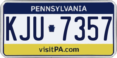 PA license plate KJU7357