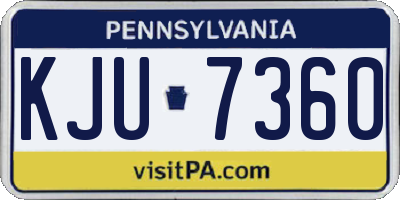 PA license plate KJU7360