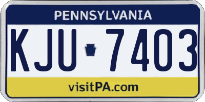 PA license plate KJU7403