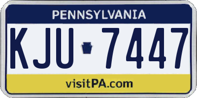 PA license plate KJU7447