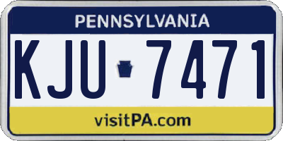 PA license plate KJU7471