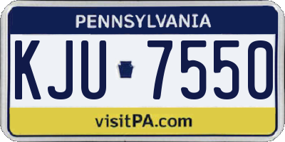 PA license plate KJU7550