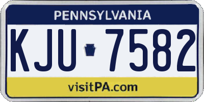 PA license plate KJU7582