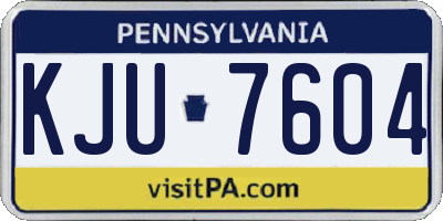 PA license plate KJU7604