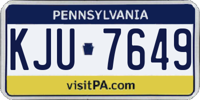 PA license plate KJU7649