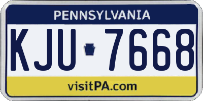 PA license plate KJU7668