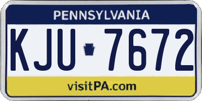 PA license plate KJU7672
