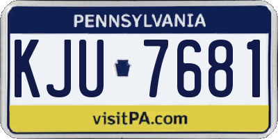 PA license plate KJU7681