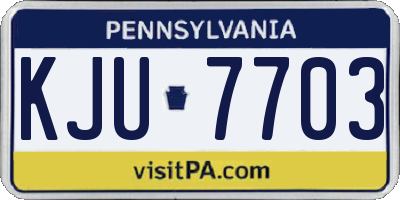 PA license plate KJU7703