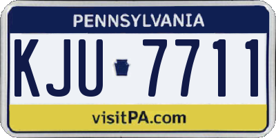 PA license plate KJU7711