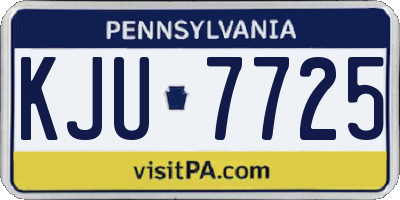 PA license plate KJU7725
