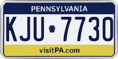 PA license plate KJU7730