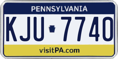 PA license plate KJU7740