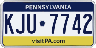 PA license plate KJU7742