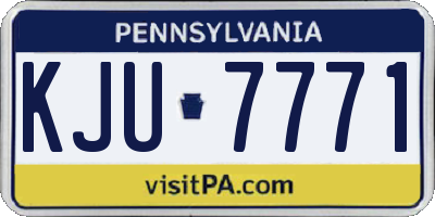 PA license plate KJU7771
