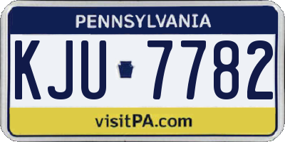 PA license plate KJU7782