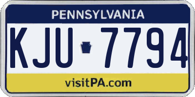 PA license plate KJU7794