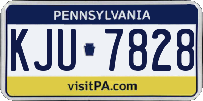 PA license plate KJU7828