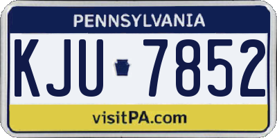PA license plate KJU7852