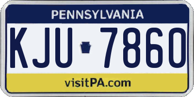 PA license plate KJU7860