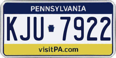 PA license plate KJU7922