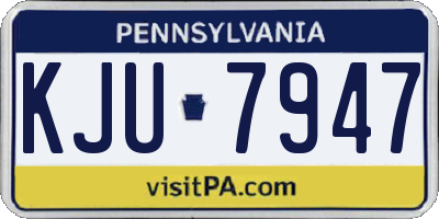 PA license plate KJU7947