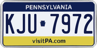 PA license plate KJU7972