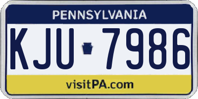 PA license plate KJU7986