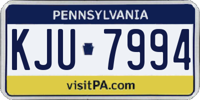 PA license plate KJU7994