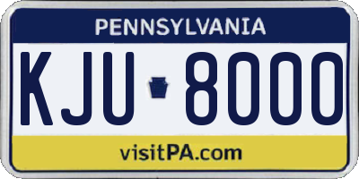 PA license plate KJU8000