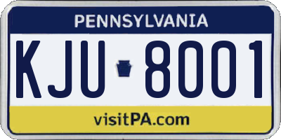 PA license plate KJU8001
