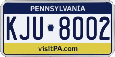 PA license plate KJU8002