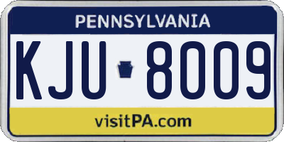 PA license plate KJU8009