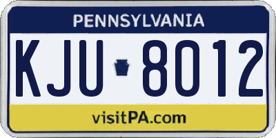 PA license plate KJU8012