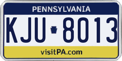 PA license plate KJU8013